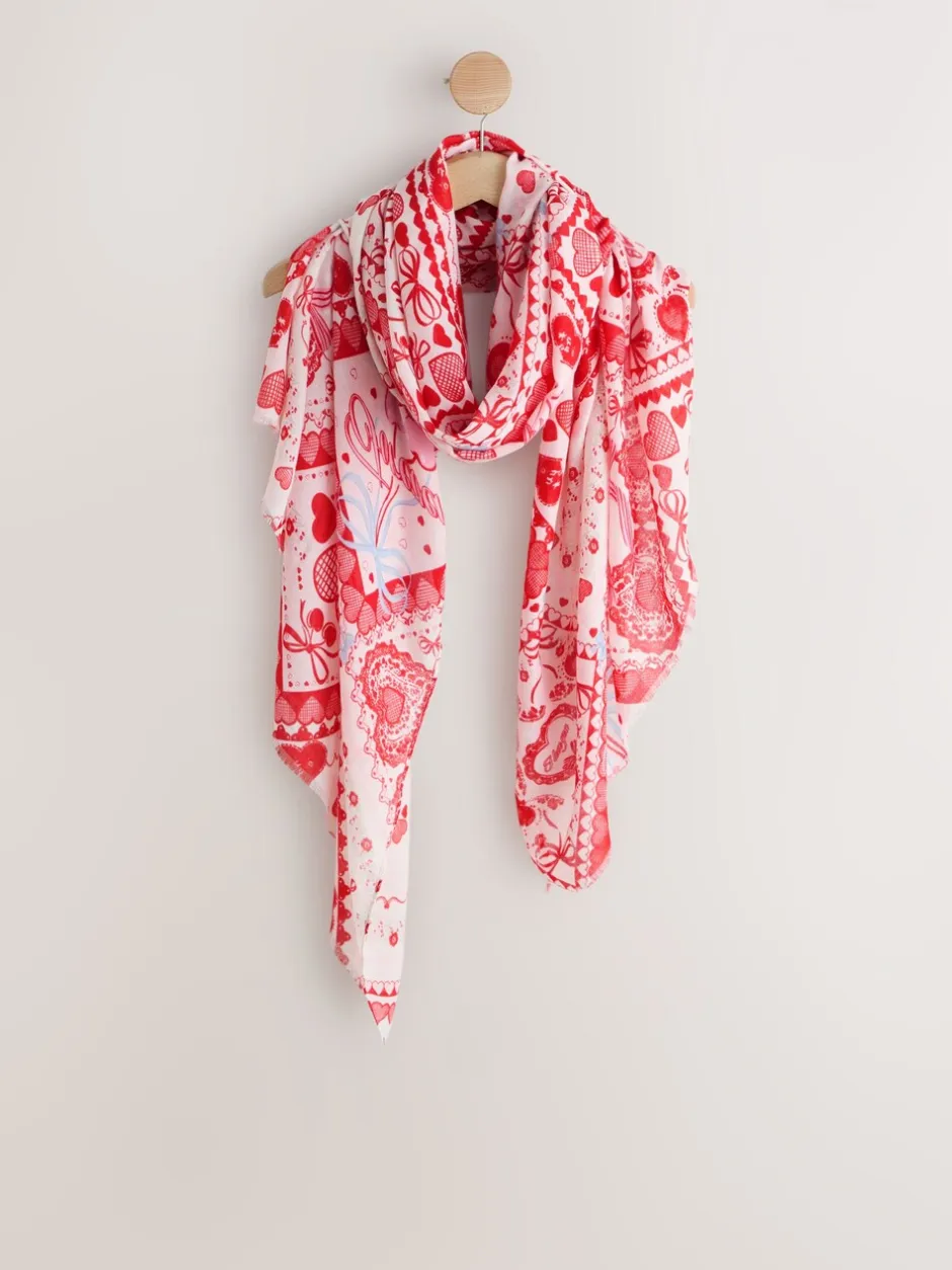 Mutsen, Handschoenen En Sjaals|Next Red Valentine Patchwork - Lichte sjaal