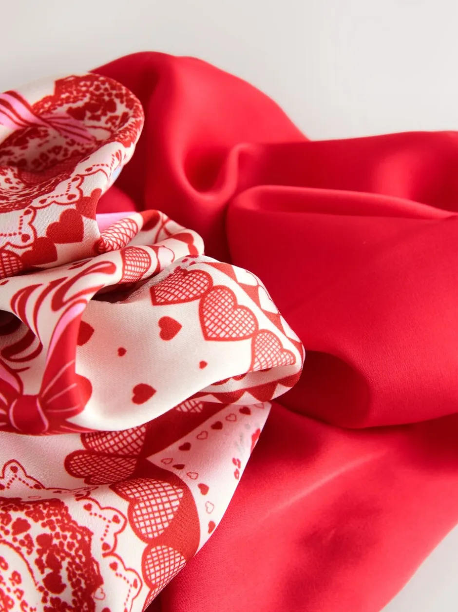 Haaraccessoires|Next Red Valentine Patchwork - Oversized Scrunchies 2 Pack