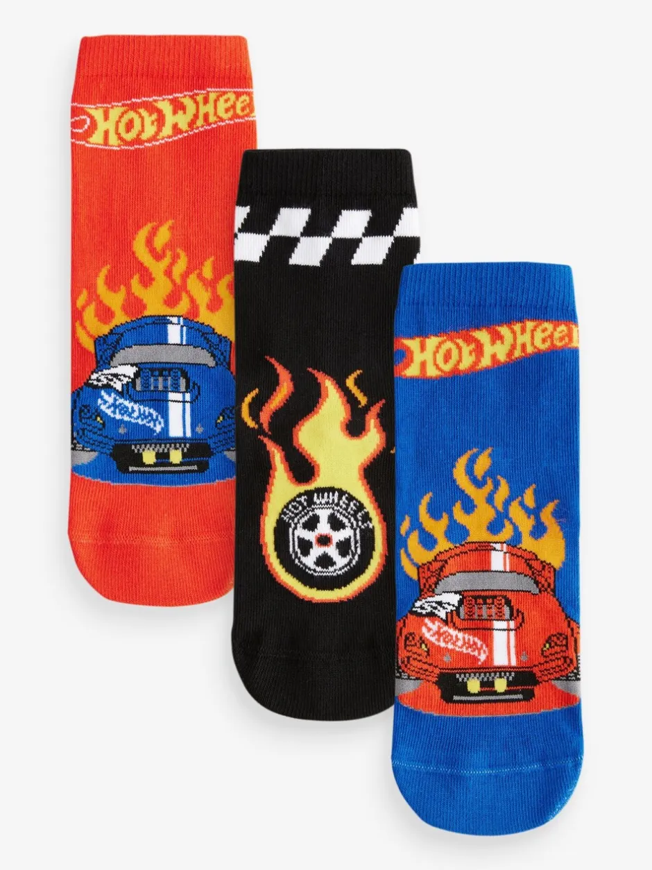 Sokken*Next Red/Black/Blue Hot Wheels - Verpakking van 3 paar sokken met hoog aandeel katoen