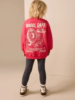 Sets En Outfits|Sweaters En Hoody´S|Next - Sweatshirt and Leggings Set (3-16yrs) Red/Charcoal Bagel