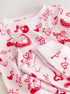 Nachtkleding En Pyjama's|Pyjama's*Next Red/Pink Valentines - Behaaglijke pyjama (9 mnd-12 jr)