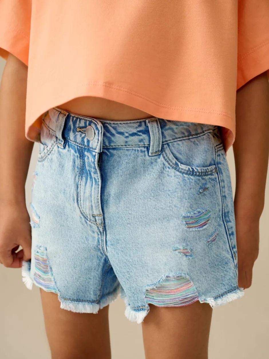 Shorts En Rokken*Next - 100% katoenen shorts met gerafelde rand (3-16jr) Regenboog