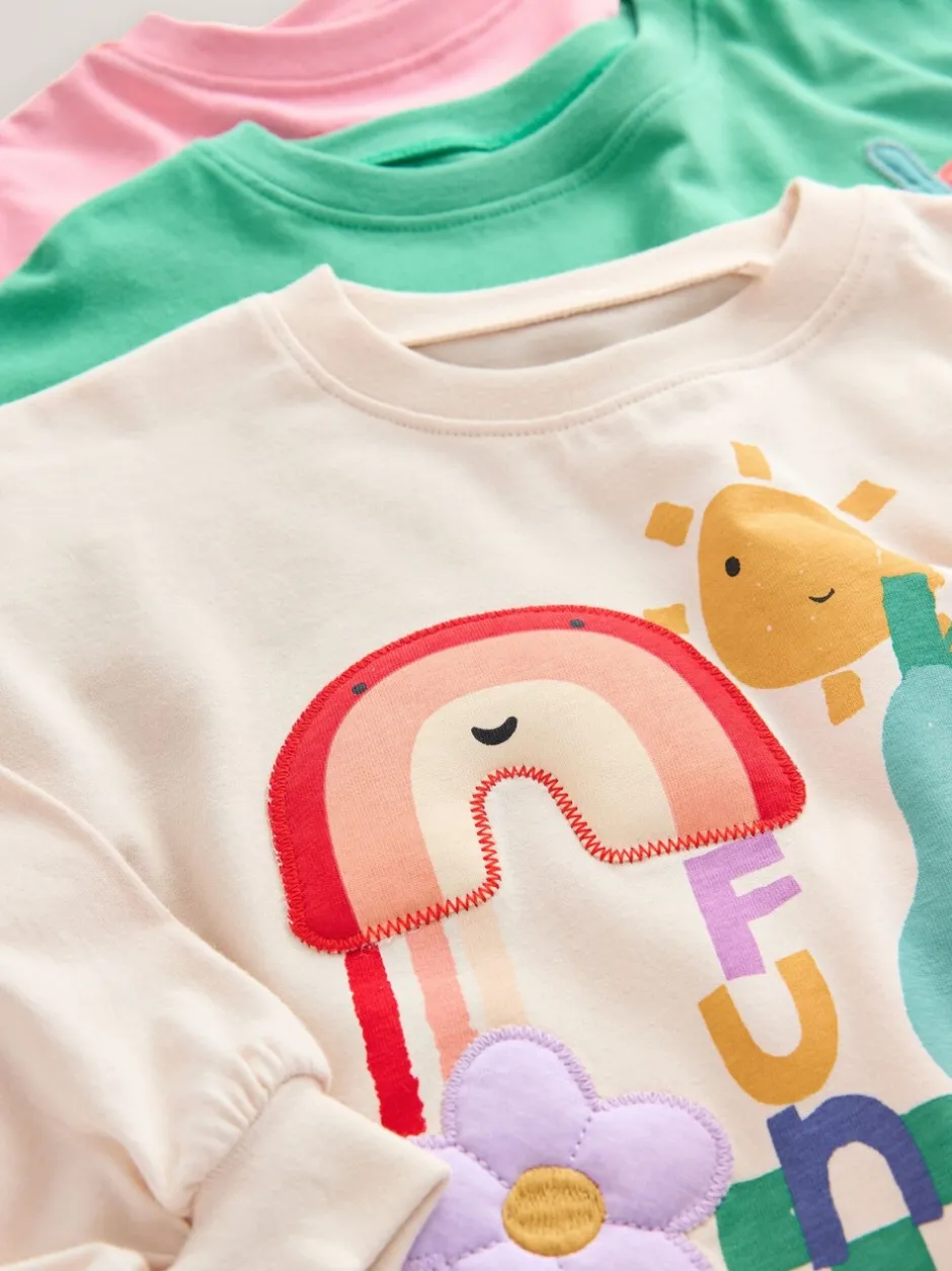 Tops|Next Regenboog - Character tops met lange mouwen verpakking van 3 (3mnd -7jr)