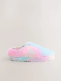 Pantoffels|Next - Pantoffels met imitatiebont Regenboog