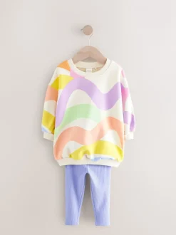 Sets En Combisets|Truien En Breisels*Next - Set met sweatshirt en legging (3 mnd-7 jr) Regenboog