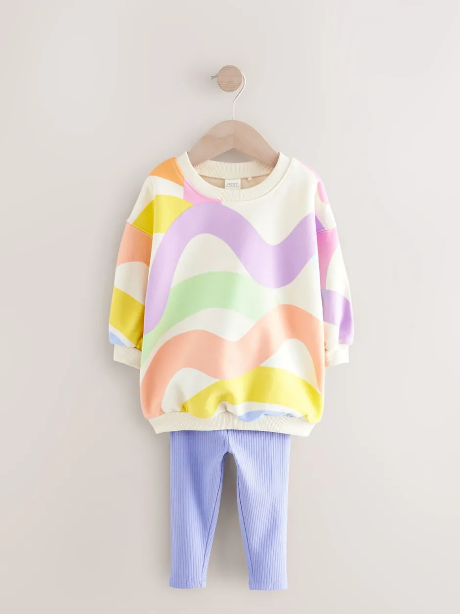 Sets En Combisets|Truien En Breisels*Next - Set met sweatshirt en legging (3 mnd-7 jr) Regenboog