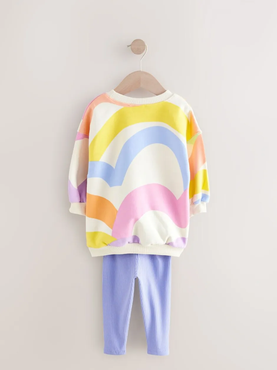 Sets En Combisets|Truien En Breisels*Next - Set met sweatshirt en legging (3 mnd-7 jr) Regenboog