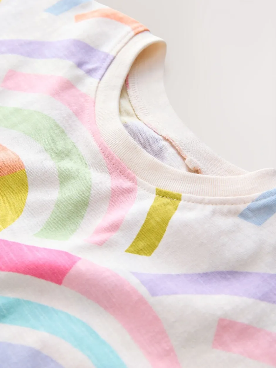 Tops|Tops|Next Regenboog - T-shirt met peplum en korte mouwen (3mnd -7jr)