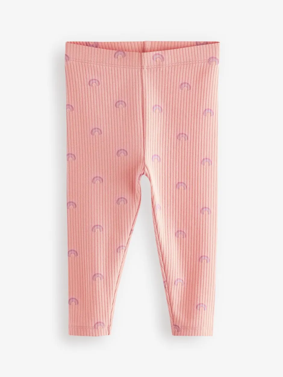 Broeken En Leggings|Next - Verpakking van 5 geribbelde Leggings (3mnd -7jr) Regenboog