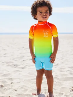 Badkleding|Badkleding|Next - Zonbeschermend onesie (3 mnd-7 jr) Regenboog dip-dye