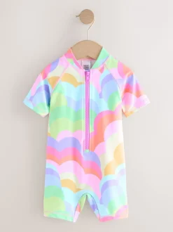 Badkleding|Badkleding|Next Regenboogkleurig met golven - Zonbeschermend badpak (3 mnd-10 jr)
