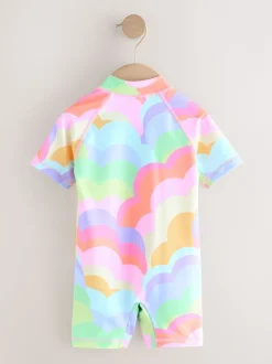 Badkleding|Badkleding|Next Regenboogkleurig met golven - Zonbeschermend badpak (3 mnd-10 jr)
