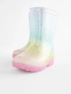Laarzen|Next - Regenlaarzen met glitters Regenboogprint