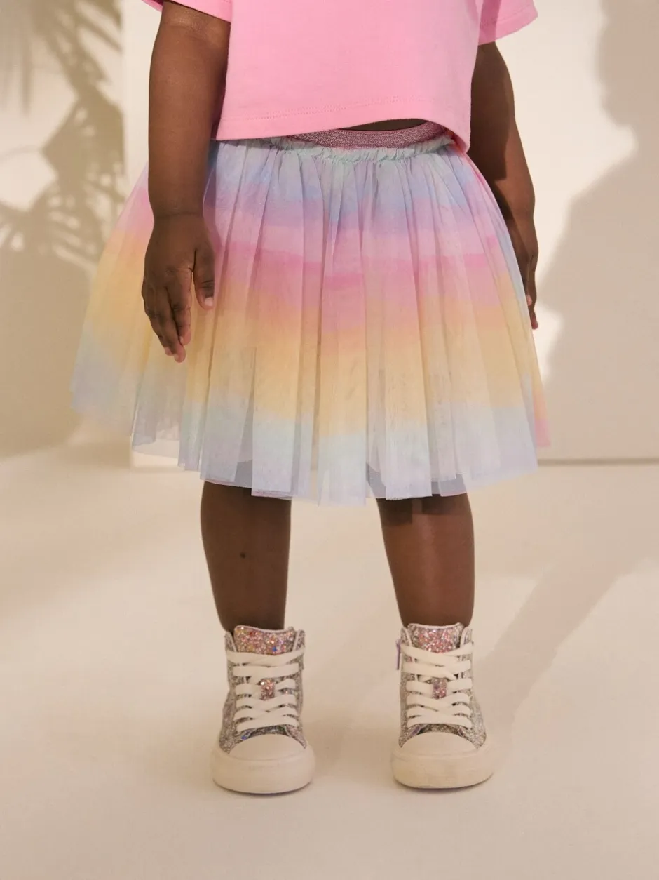 Sets En Outfits|Shorts En Rokken|Next - Set van top en tutu-rok (3mnd-7jr) Regenboog/roze