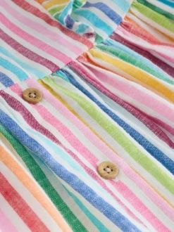 Jurken|Jurken*Next - Double Ruffle Sleeve Dress (3mths-8yrs) Regenboogstrepen