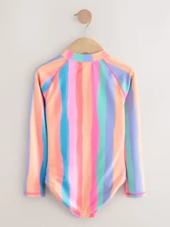 Badkleding|Next Regenboogstrepen - Long Sleeve Sunsafe Swimsuit (3mths-16yrs)