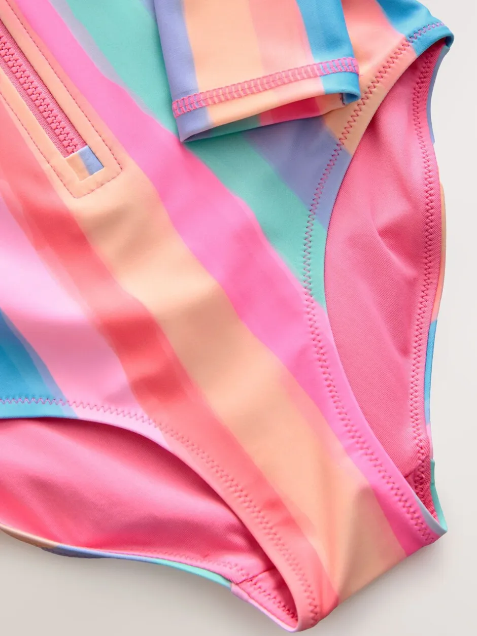 Badkleding|Next Regenboogstrepen - Long Sleeve Sunsafe Swimsuit (3mths-16yrs)