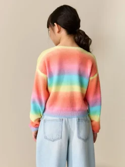 Gebreide Kleding|Next - Vest met knopen (3-16jr) Regenboogstrepen