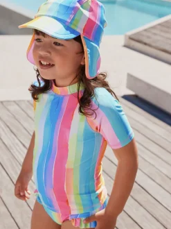 Badkleding|Badkleding*Next - Zonbeschermende zwemset met korte mouwen (3mnd-10jr) Regenboogstrepen
