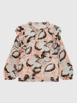Overhemden En Blouses|Reiss Angelica blouse met print en ruche