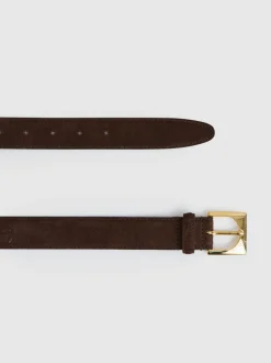 Ceintuurs|Reiss Belinda Suede Square-Buckle Belt