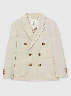 Gelegenheidskleding|Kostuums En Herenvesten|Reiss Belmont J Double-Breasted Textured Blazer With Wool