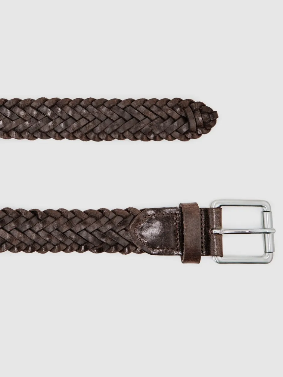 Riemen En Bretels*Reiss Carlton Leather Woven Belt