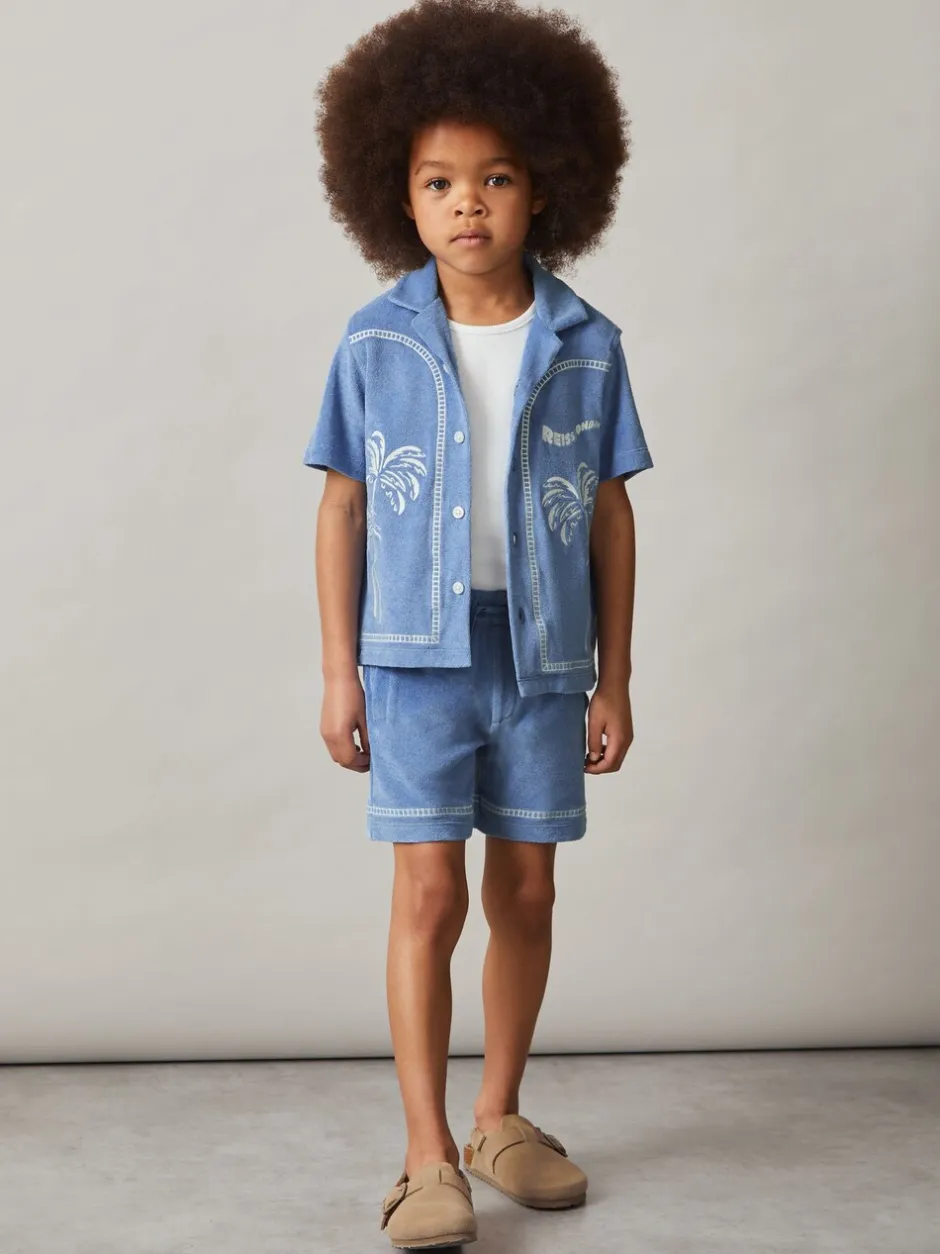 Shorts|Reiss Chesley Towelling Brand-Embroidered Shorts