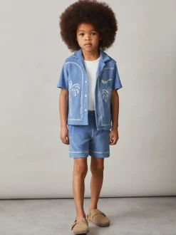 Shorts*Reiss Chesley Towelling Brand-Embroidered Shorts