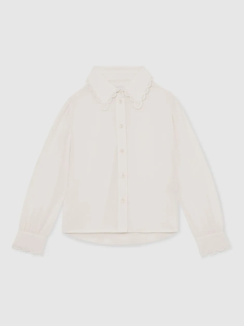 Overhemden En Blouses|Reiss Elia Scallop-Edge Button-Through Shirt
