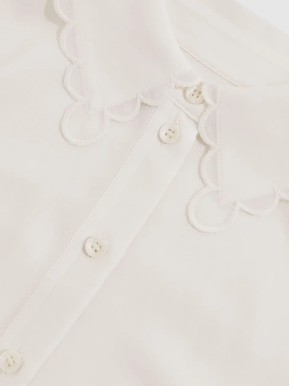 Overhemden En Blouses|Reiss Elia Scallop-Edge Button-Through Shirt