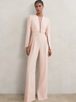 Jumpsuits En Playsuits|Gelegenheidskleding*Reiss Evora Plunge-Neck Split-Sleeve Jumpsuit