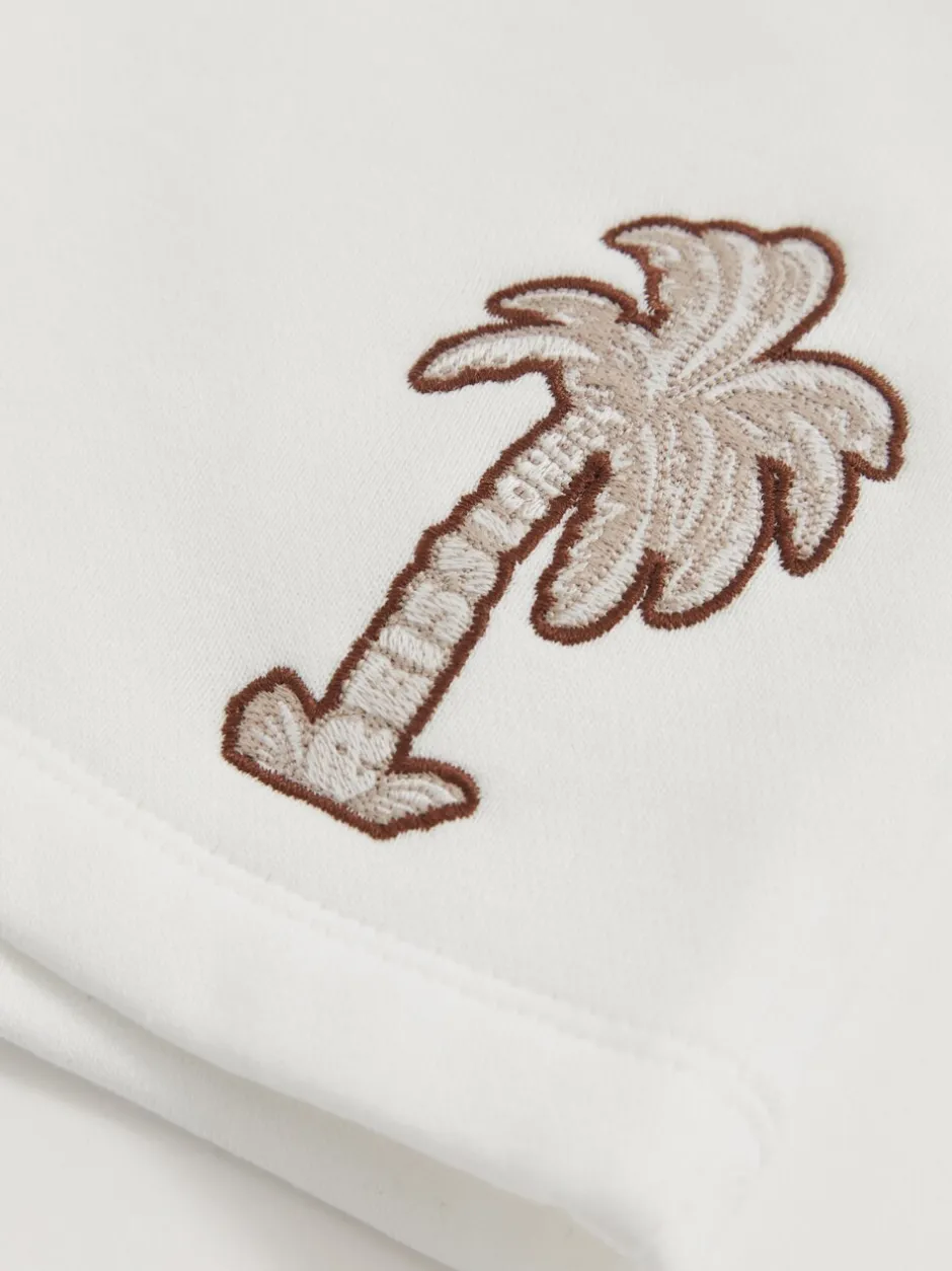 Shorts*Reiss Kayo Cotton Blend Palm Embroidered Shorts