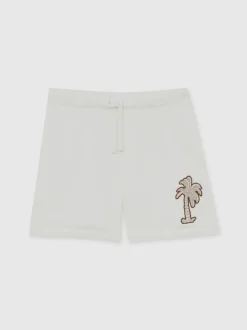 Shorts|Reiss Kayo Cotton Blend Palm Embroidered Shorts