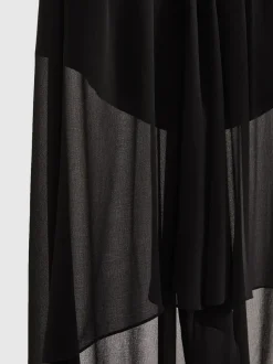 Shorts|Reiss Lucie doorschijnende high-low short met bovenlaag