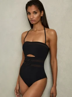 Badkleding|Reiss Luna Underwired Bandeau Cut-Out Swimsuit