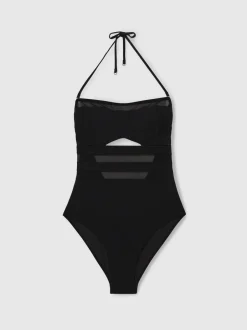 Badkleding|Reiss Luna Underwired Bandeau Cut-Out Swimsuit