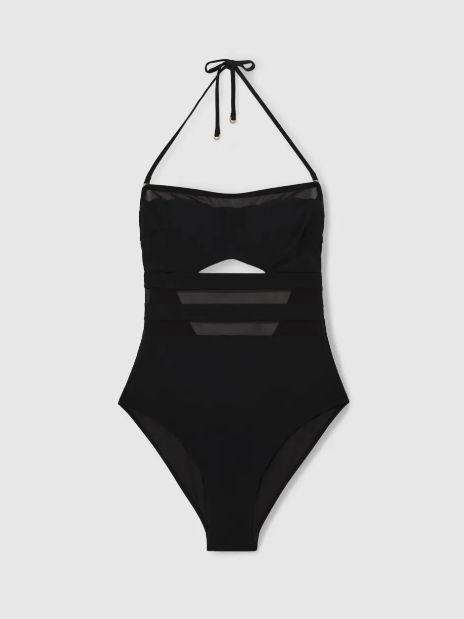 Badkleding|Reiss Luna Underwired Bandeau Cut-Out Swimsuit
