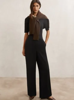 Broeken|Reiss Margeaux broek met wijde pijpen