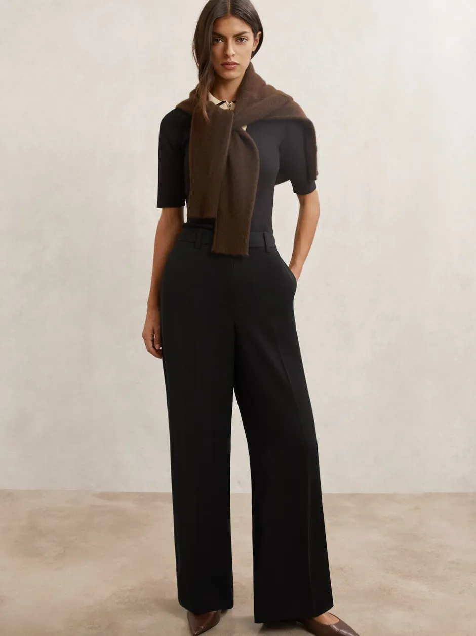 Broeken|Reiss Margeaux broek met wijde pijpen