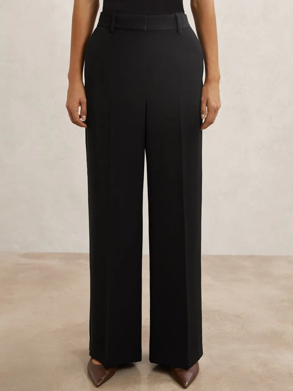 Broeken|Reiss Margeaux broek met wijde pijpen