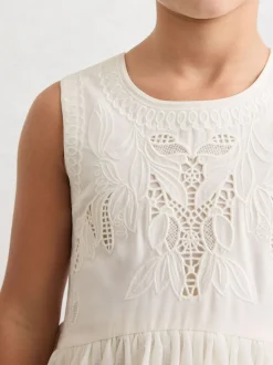 Gelegenheidskleding|Jurken|Reiss Phoebe Lace-Detail Tulle-Skirt Dress