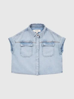Overhemden En Blouses*Reiss Sandie crop top van denim