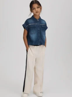 Overhemden En Blouses*Reiss Sandie overhemd van denim met versiering