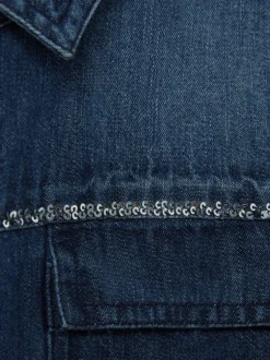 Overhemden En Blouses*Reiss Sandie overhemd van denim met versiering
