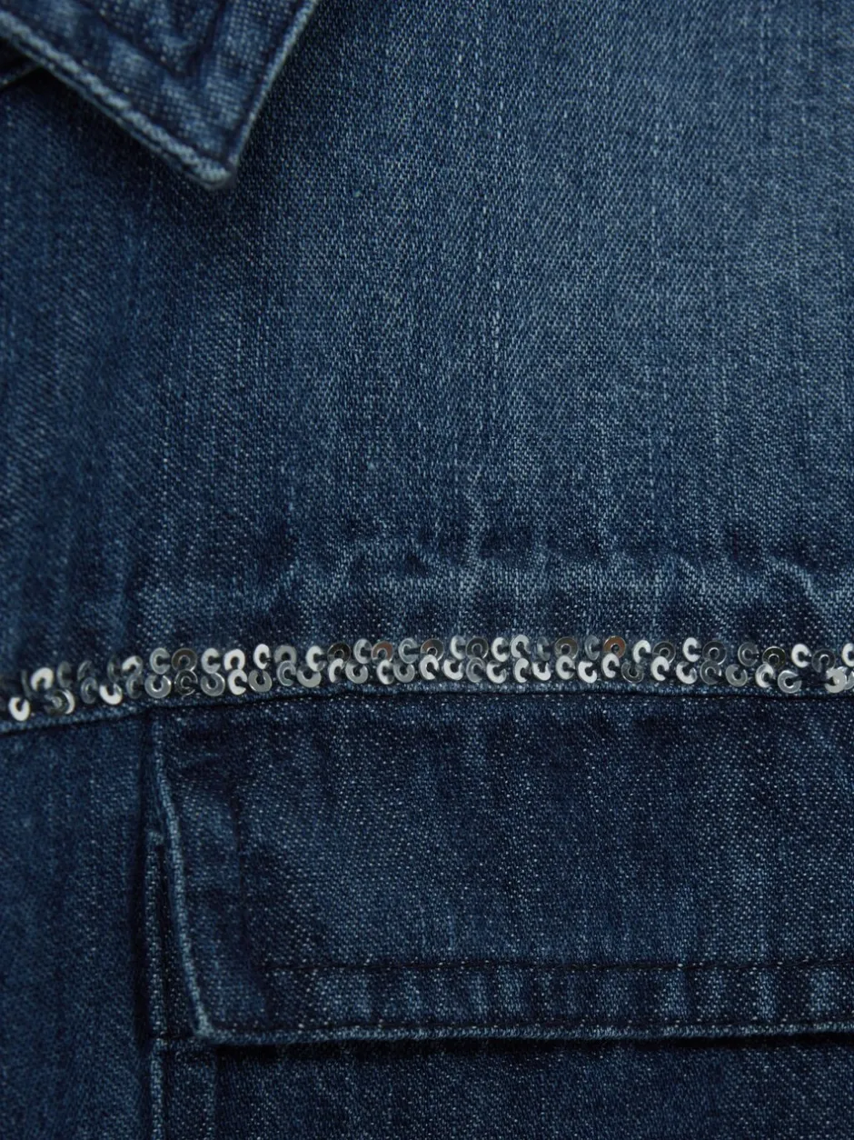 Overhemden En Blouses*Reiss Sandie overhemd van denim met versiering
