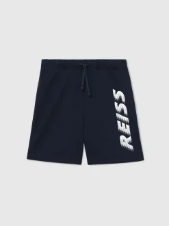 Shorts*Reiss Terek Cotton Logo-Print Drawstring Shorts