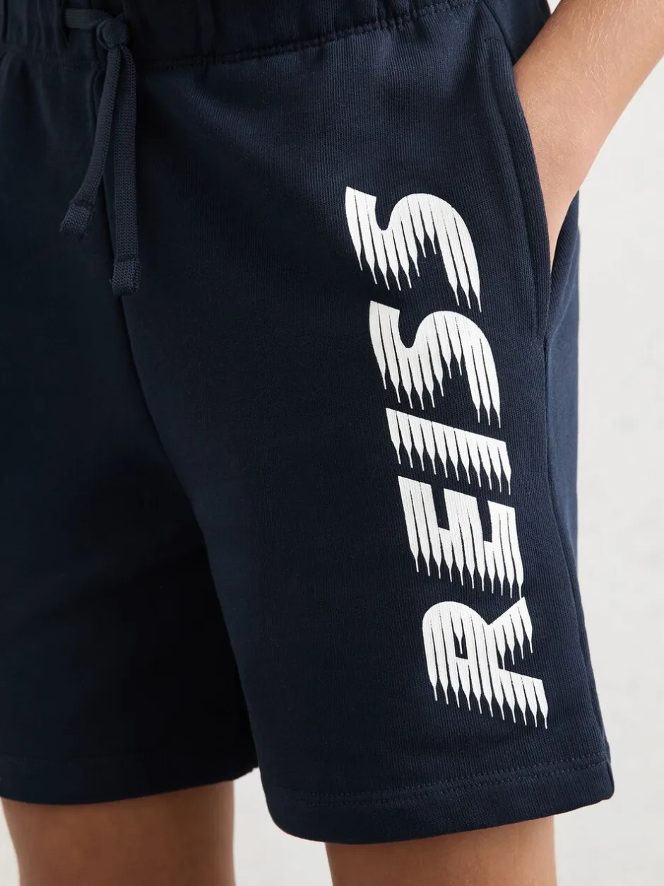 Shorts*Reiss Terek Cotton Logo-Print Drawstring Shorts