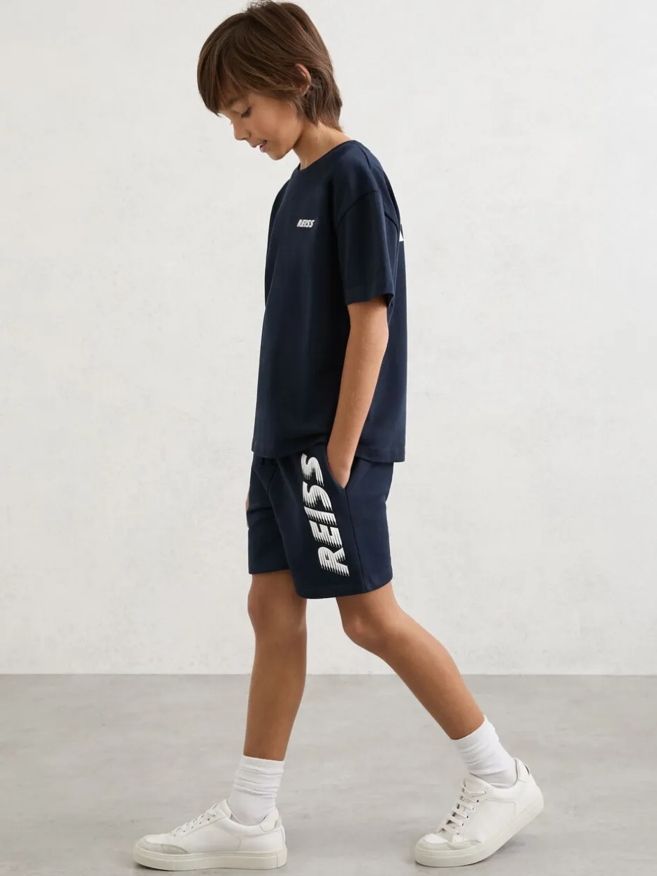Shorts|Reiss Terek Cotton Logo-Print Drawstring Shorts