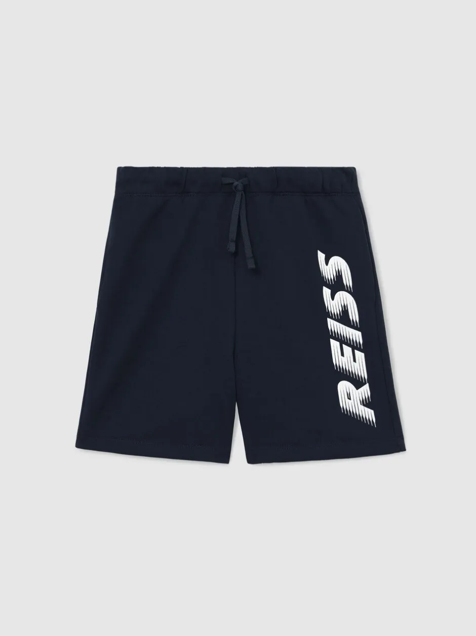 Shorts|Reiss Terek Cotton Logo-Print Drawstring Shorts
